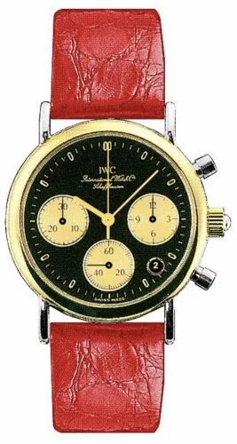 IWC Portofino Lady Chronograph MecaQuartz Stainless Steel / Yellow Gold / Black / Alligator IW3730-13 (IW373013)